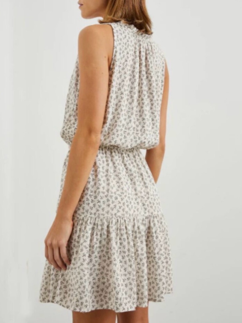 NWT Rails Cream Floral Sleeveless Tiered Mini Dress